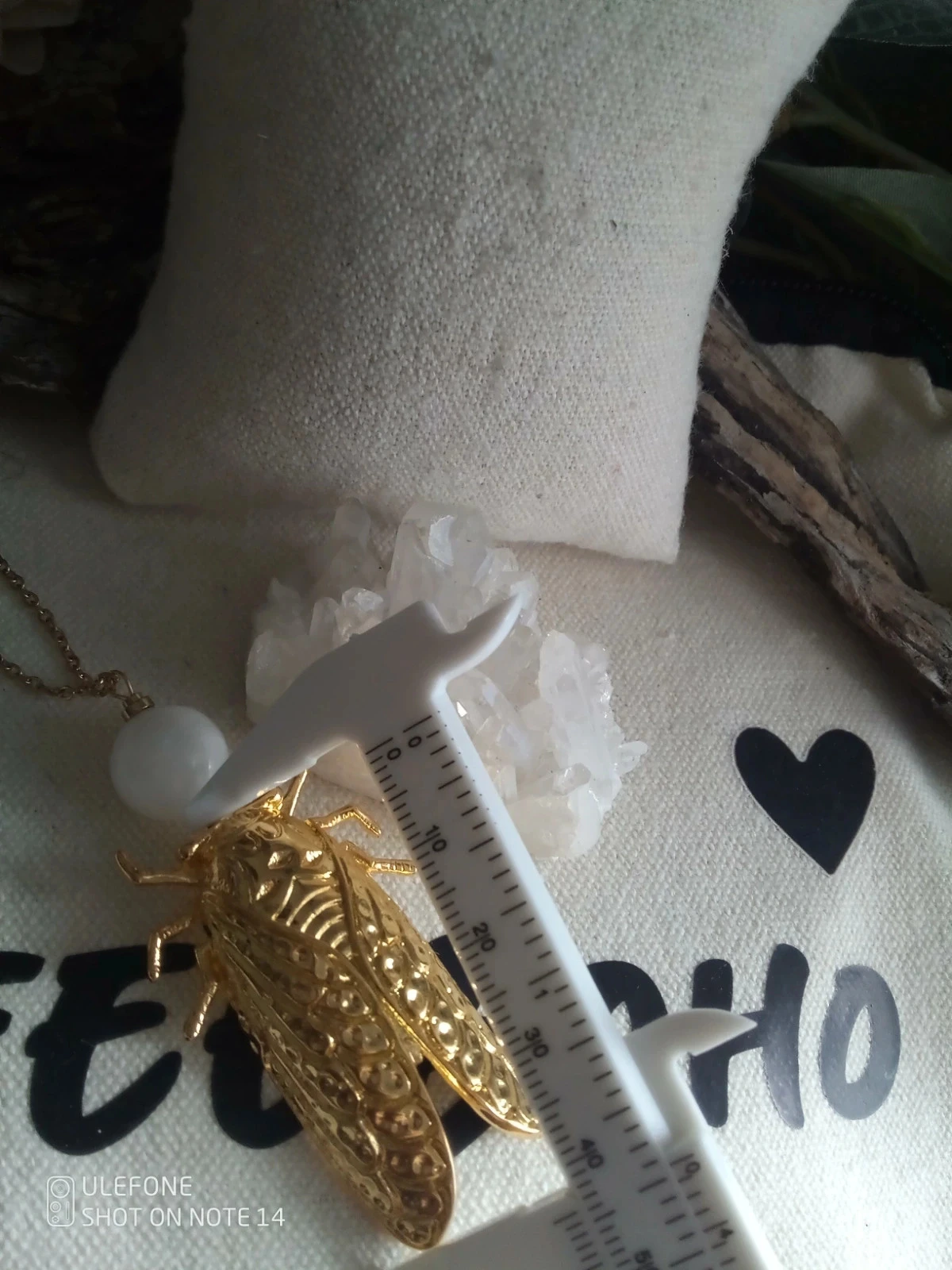 Collier scarabée égyptien et pierre de lune naturelle – photo 2